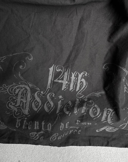 14thAddiction Early 00s Black Logo Drawstring Tote Bag