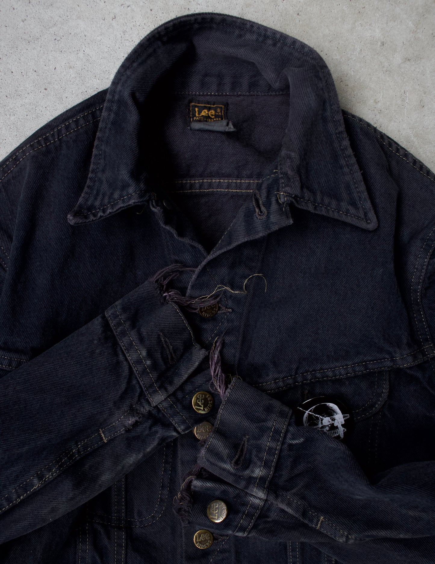 Vintage 80’s Garment-Dyed Distressed Trucker Denim Jacket