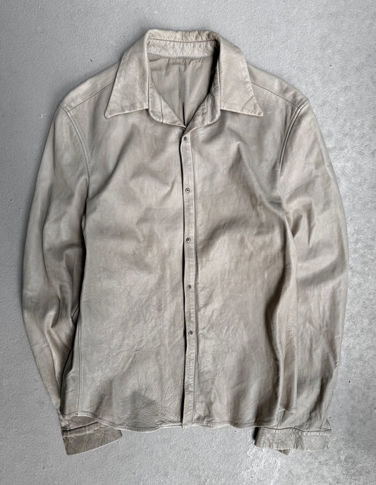 Capre Diem SS04 Grey Washable Cowhide Wrinkle Leather Shirt