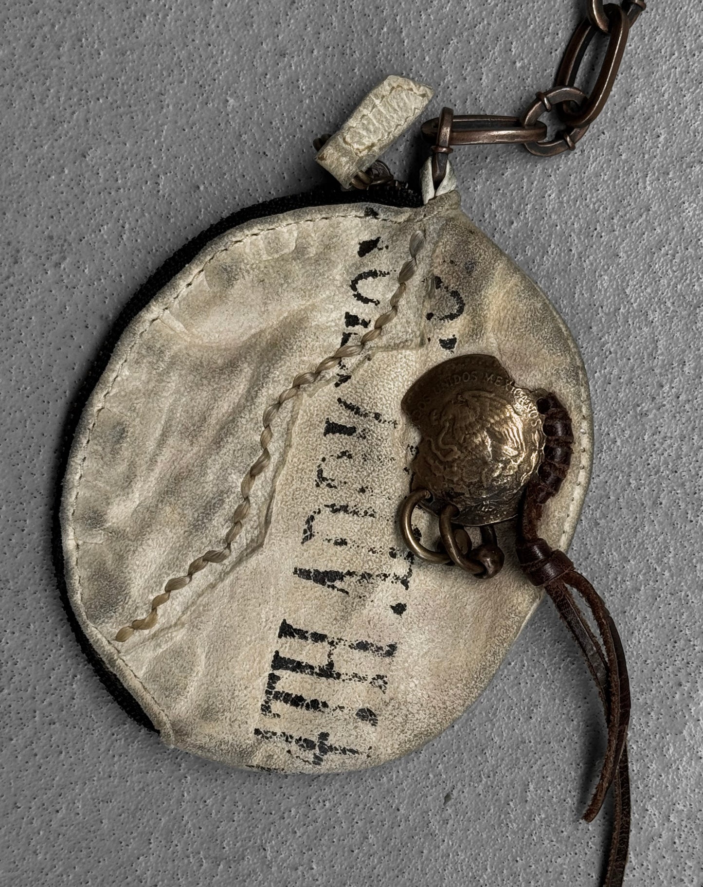 14thAddiction Early 00s Distressed Leather Coin Pouch
