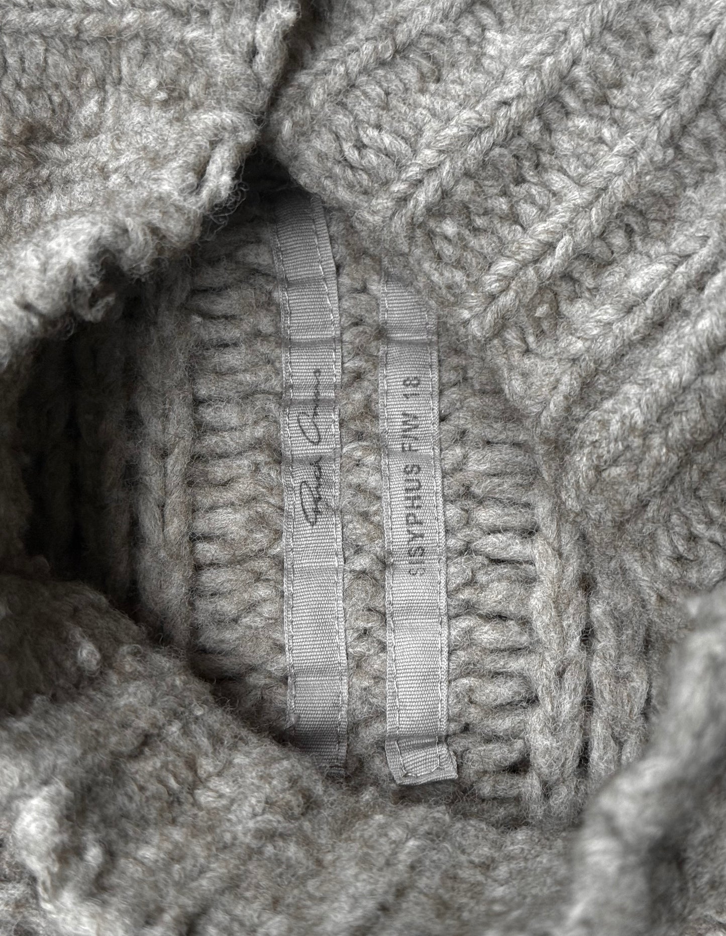 Rick Owens FW18 "SISYPHUS" PEARL Chunky Open Yak Wool Knit