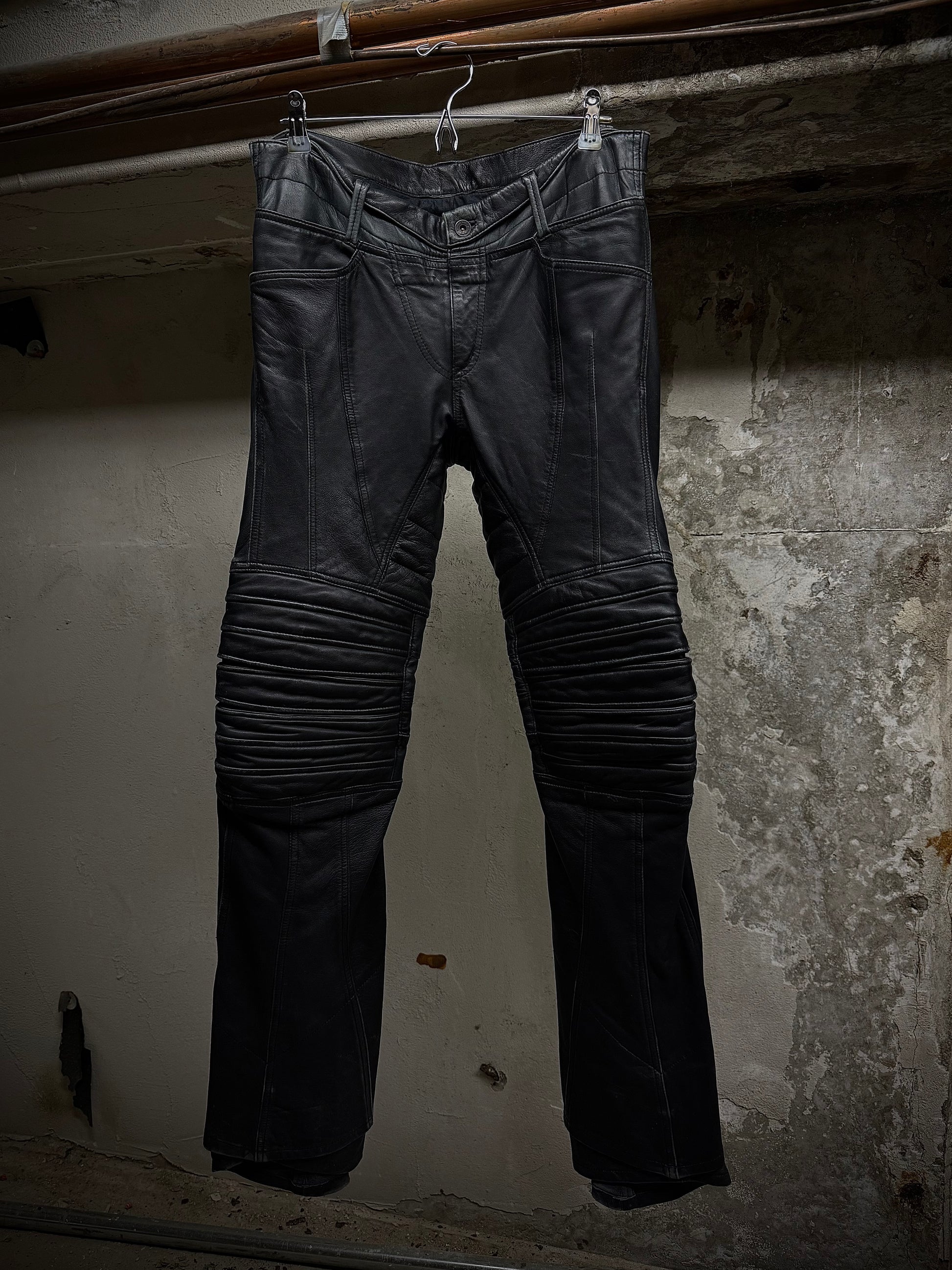 Yasuyuki Ishii Early 00s Padded Biker Sheepskin Leather Pants | Archive Fashion Toronto