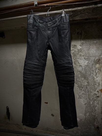 Yasuyuki Ishii Early 00s Padded Biker Sheepskin Leather Pants | Archive Fashion Toronto