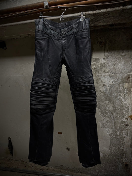 Yasuyuki Ishii Early 00s Padded Biker Sheepskin Leather Pants