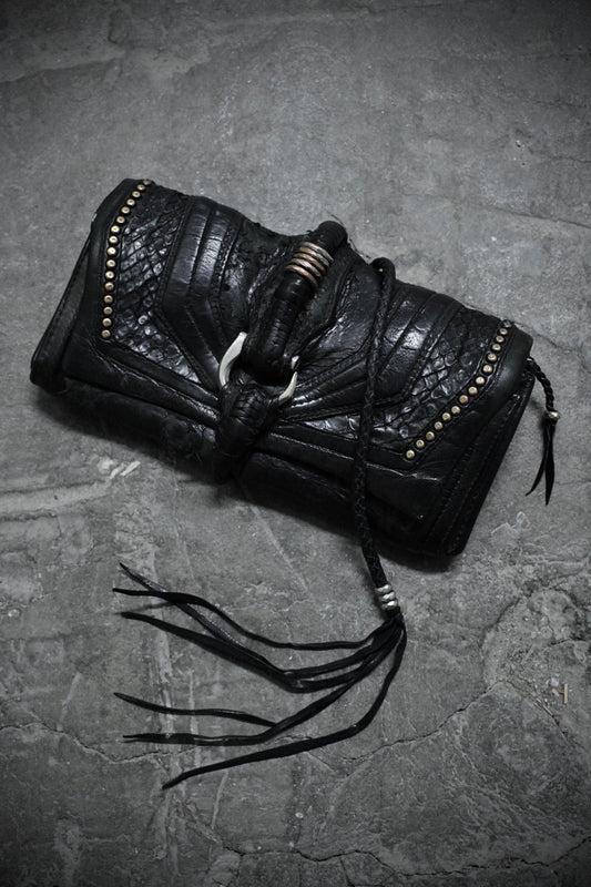 KMRii Early 00s Distressed Leather Studded Long Wallet