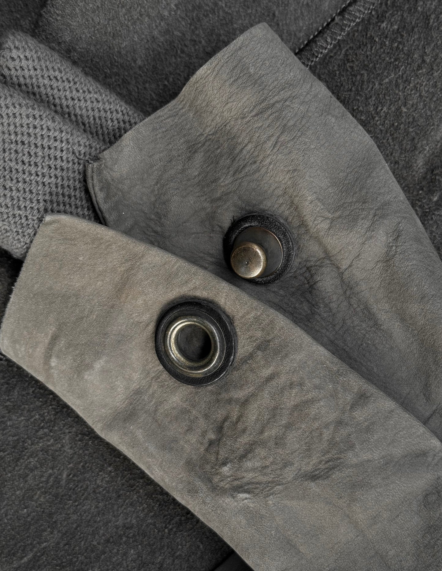 Isaac Sellam: “Experience” Open-front Laser Cut Calfskin Leather Cardigan