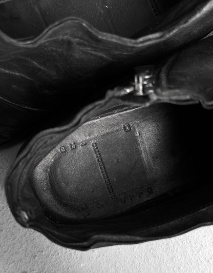 10sei0otto Folded Horse Leather Side-zip Derbies