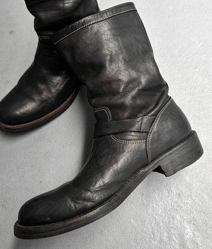 Isamu Katayama “BACKLASH” Object-Dyed Cowhide Engineer Leather Boots