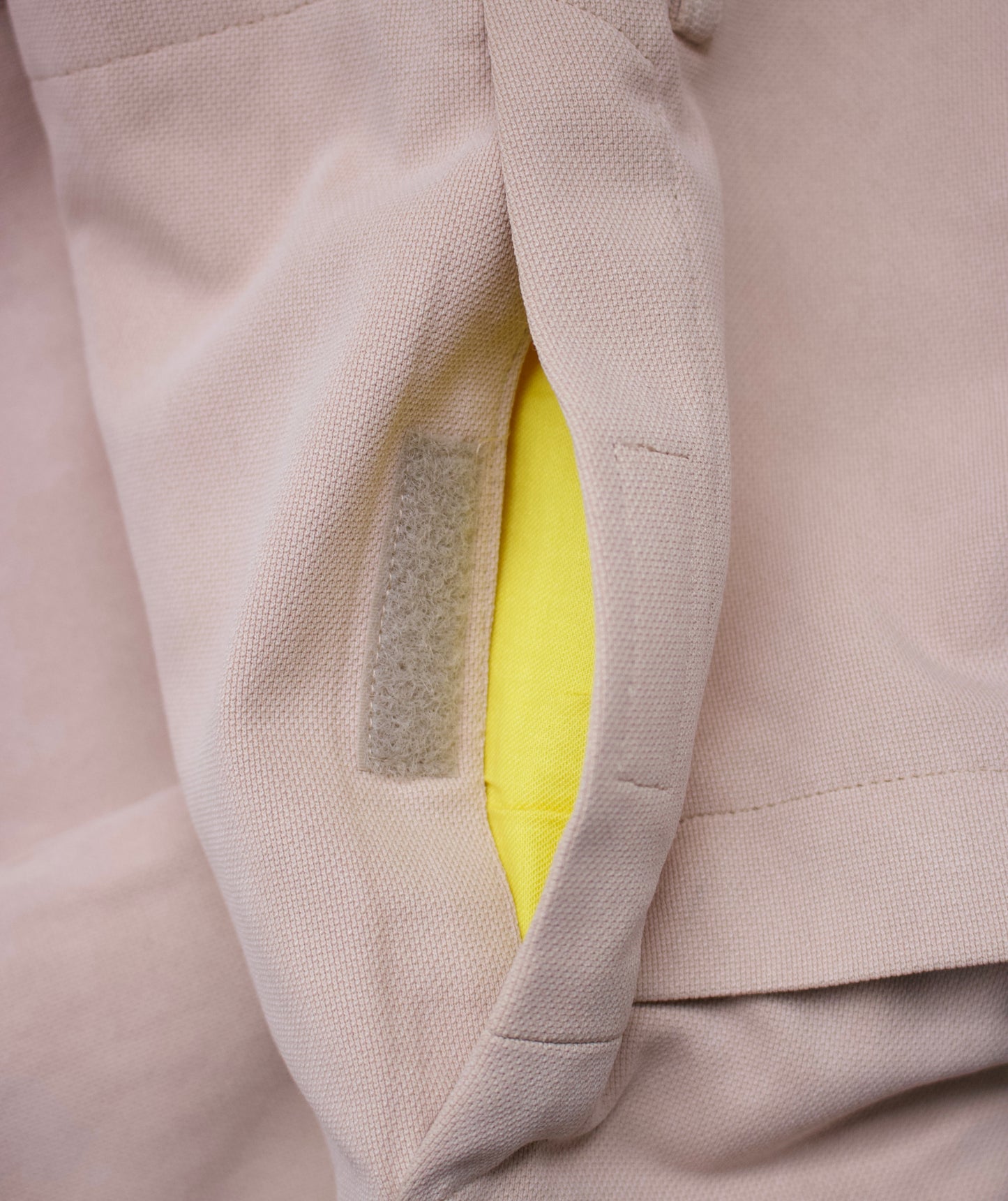 velcro pocket yellow lining detail shot Beauty:beast AW02 Flamingo Bootcut ‘Astro’ Velcro Pocket Pants