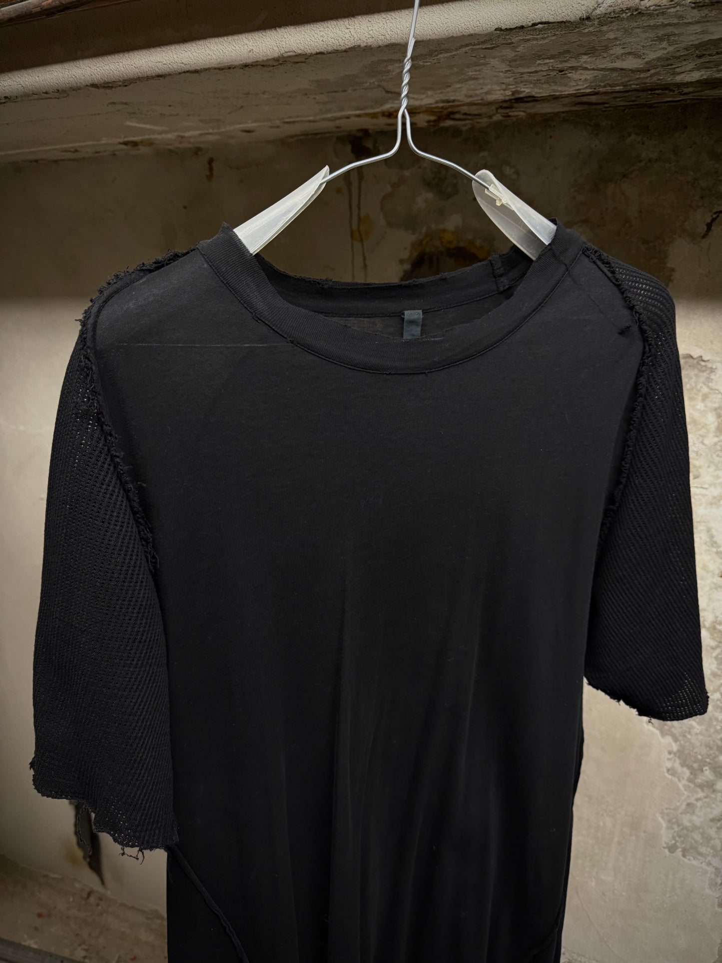 DAMIR DOMA 2010s Distressed Raglan Mesh Sleeve T-shirt