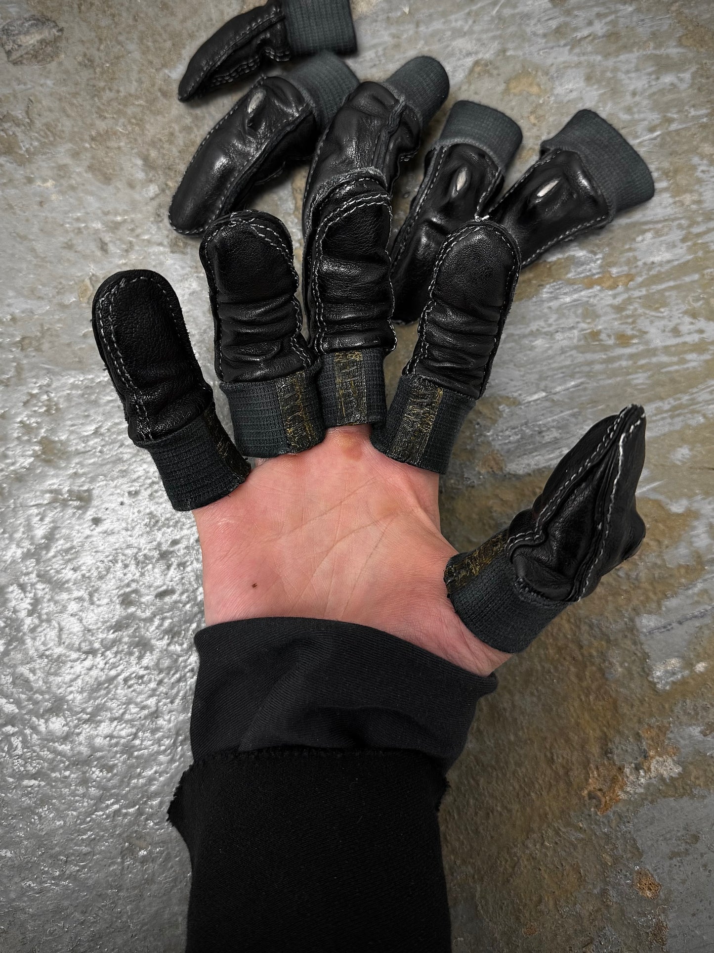 Carol Christian Poell 'AM/2596 ROOMS-PTC/010' Object-dyed Kangaroo Leather Prosthetic Fingers detail | DRIEW GARMENTS