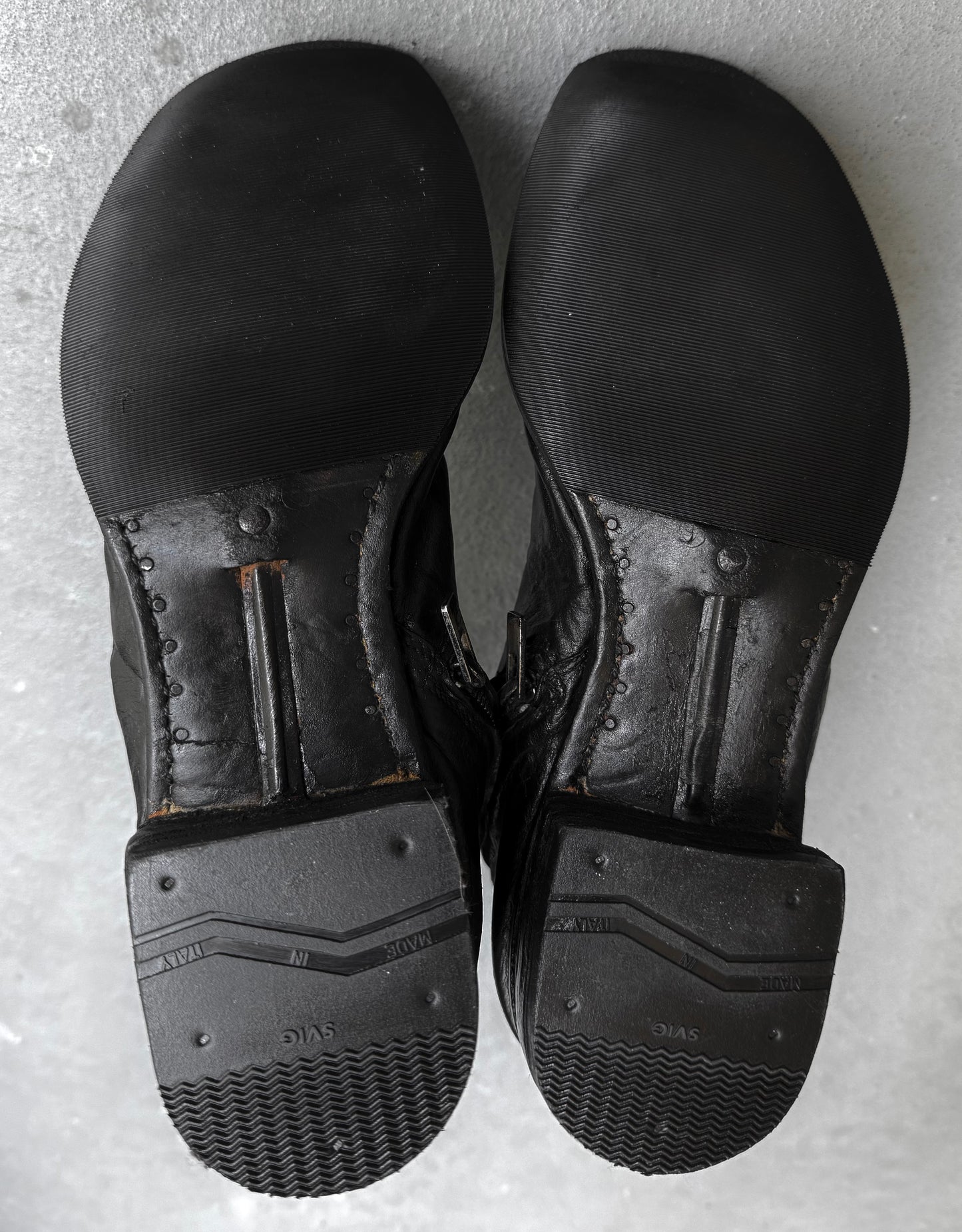 Carol Christian Poell ‘AM/2601 ROOMS-PTC/33’ Black Object-dyed Kangaroo Leather Tornado Boots