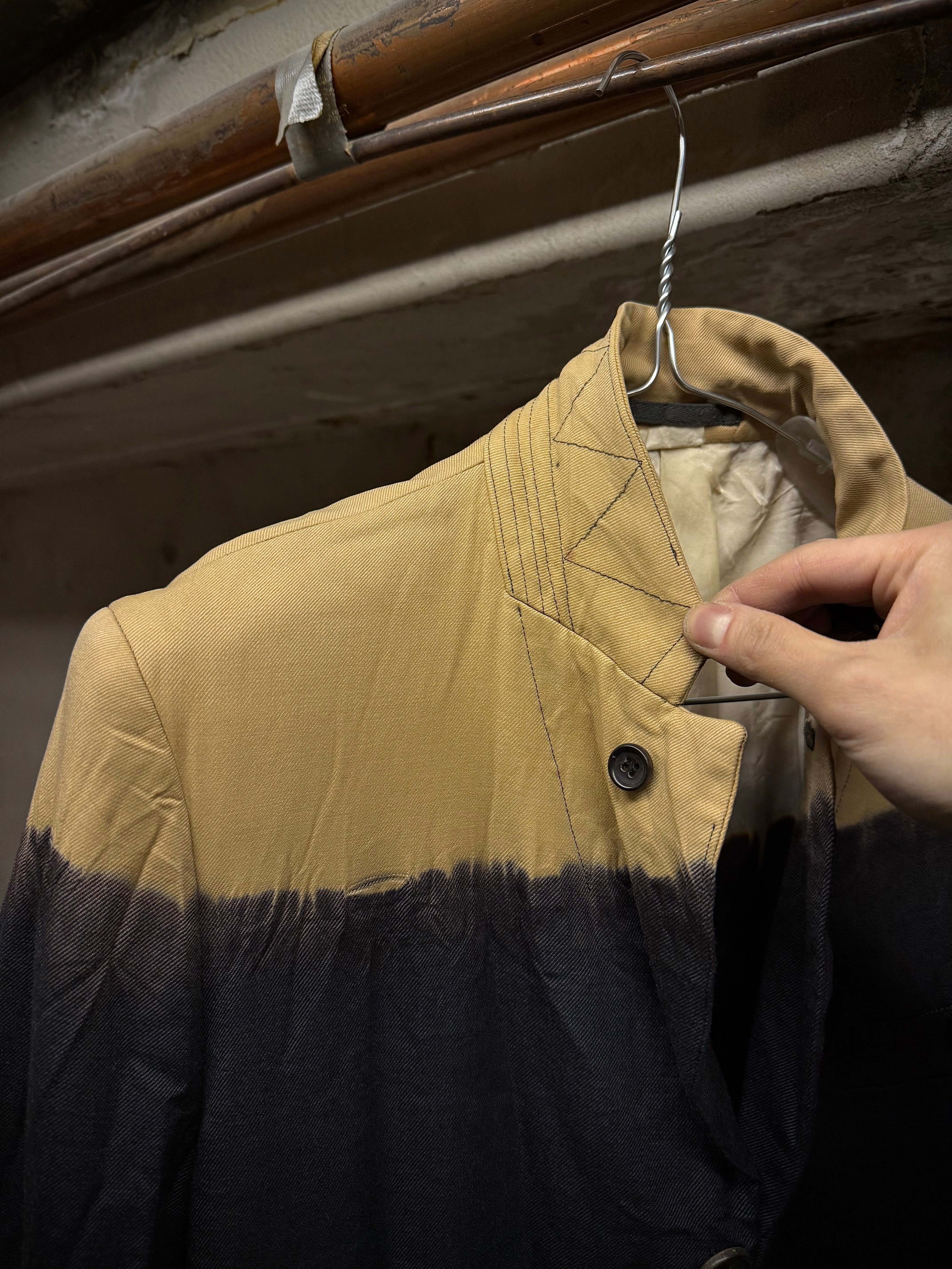 CDG Evergreen AW08 Two Toned Bleached Wool Blazer | DRIEW