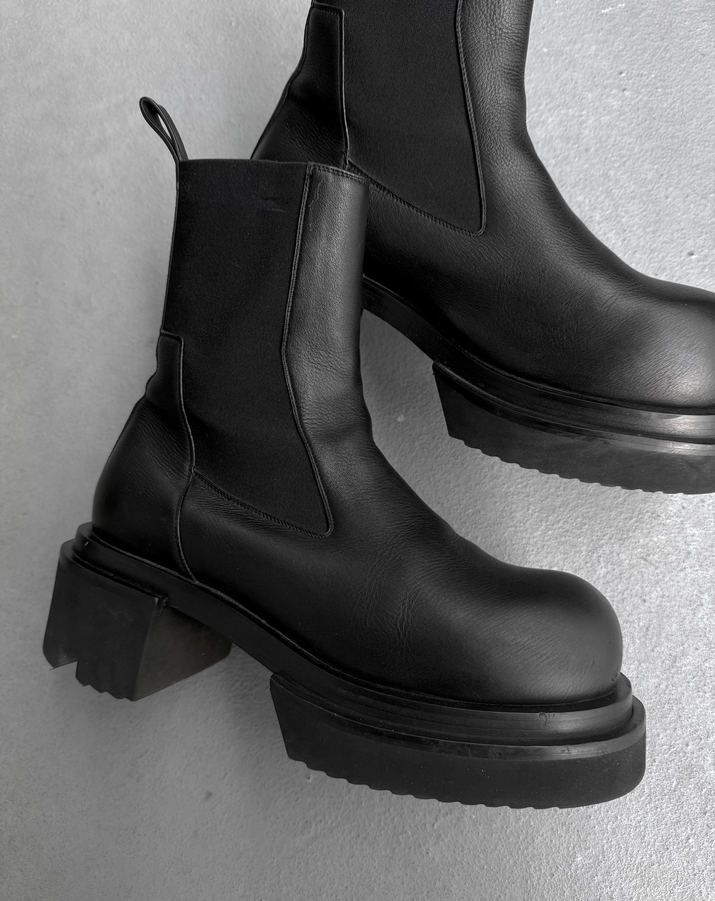 Rick Owens SS22 "FOGACHINE" Beatle Ballast Leather Boots