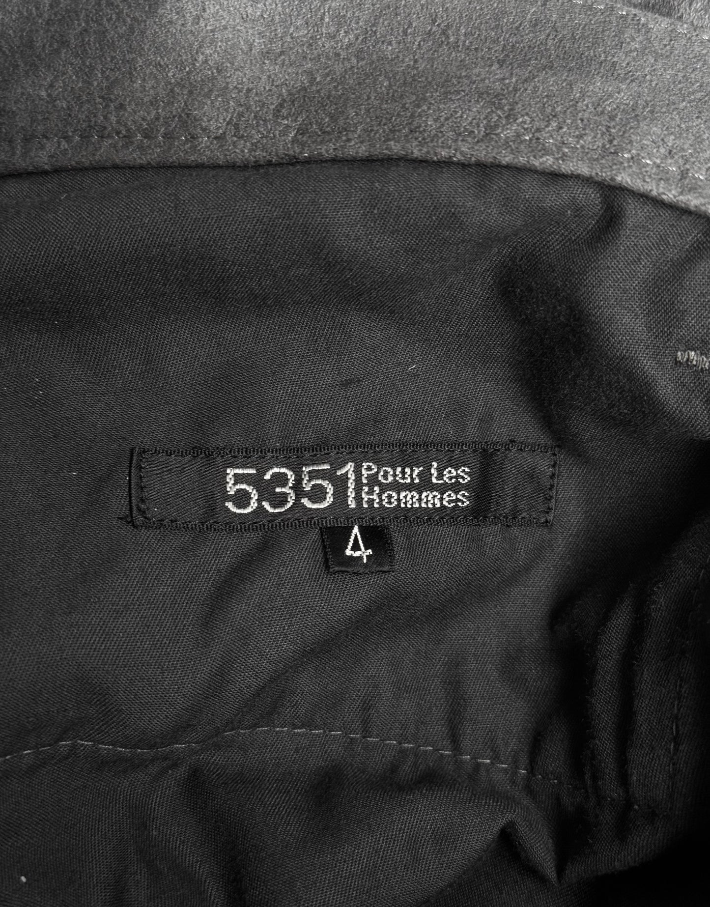 5351 Pour Les Hommes Early 00s Grey Wax Coated Bootcut Flare Pants