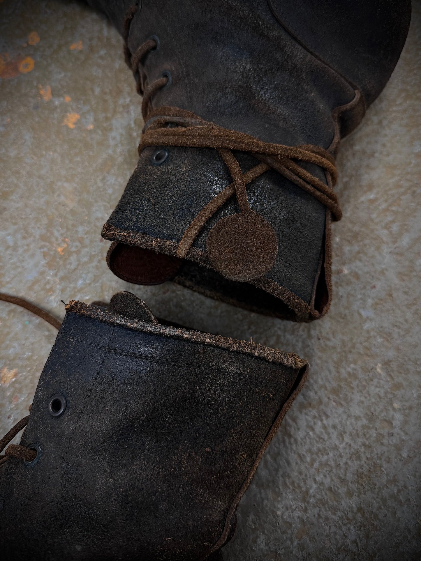 Carpe Diem Early 00s Distressed Horse Leather ‘S23M’ Lace-up Boots