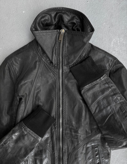 Rick Owens AW13 "PLINTH" High Neck Intarsia Calf Leather Jacket