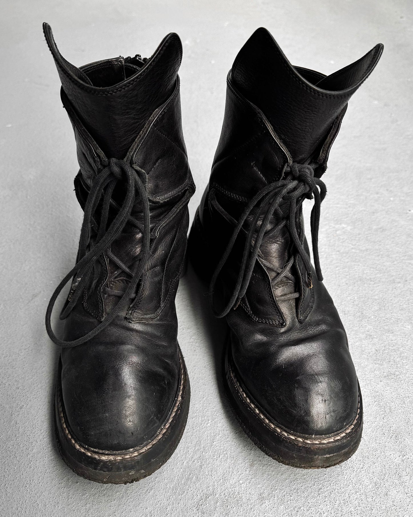 Julius_7 Early 00s Black Leather “Edge” Combat Boots