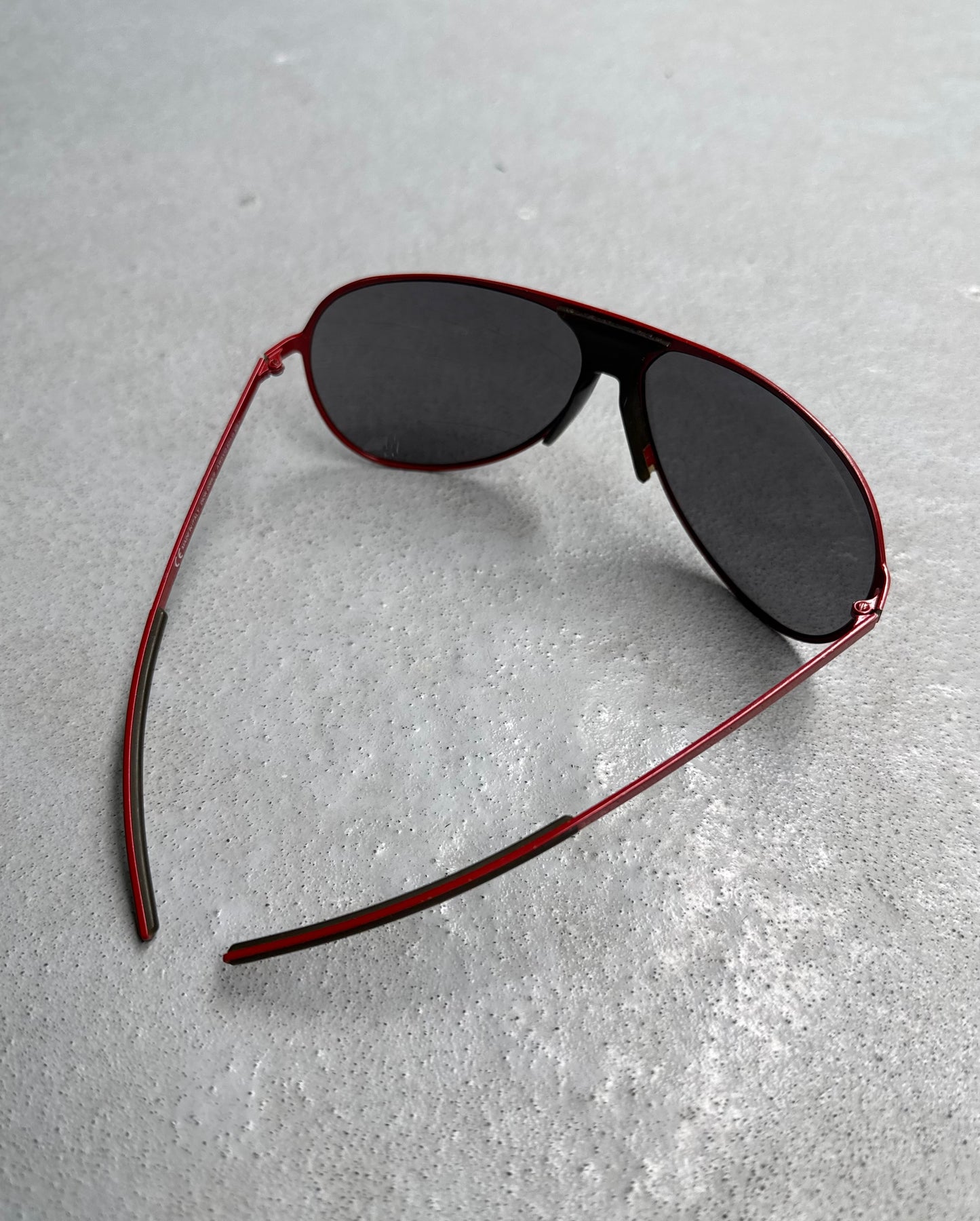 Dior Homme Early 00s Red Aviator Sunglasses