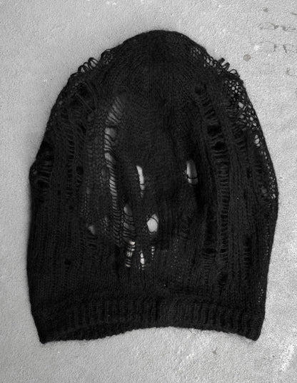 Rick Owens SS24 “LIDO” Distressed Spider Knit Jera Mohair Hood