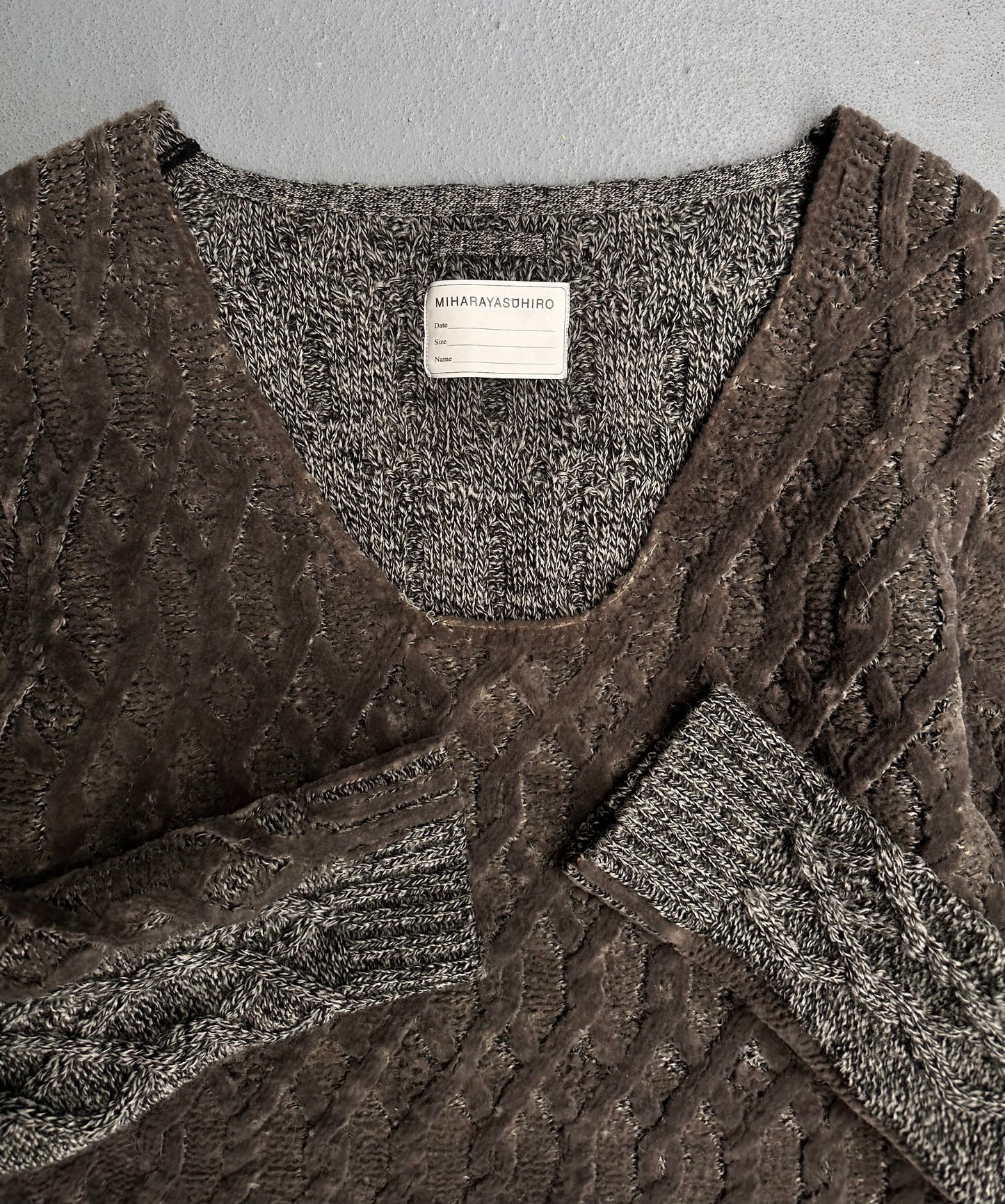 MiharaYasuhiro AW05 Hybrid Velour Switch Wool Sweater