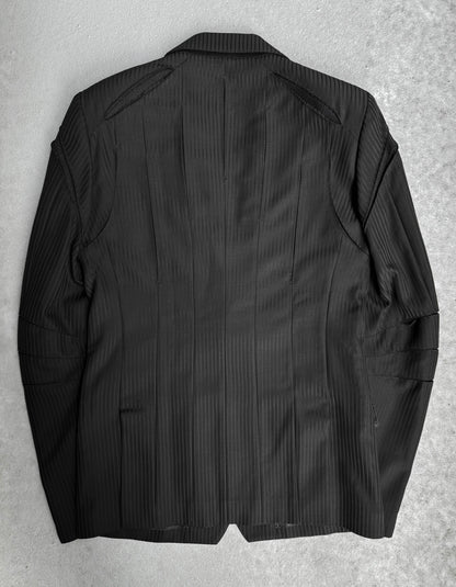 MiharaYasuhiro AW08 Slashed Stripe Wool Button-up Blazer