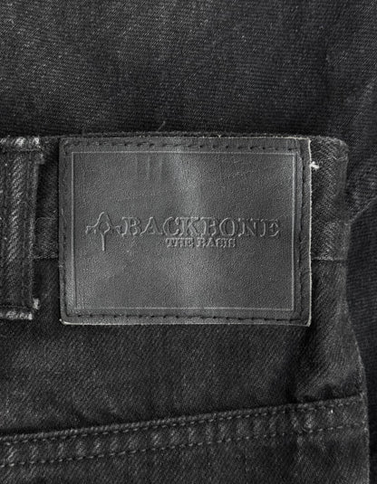 BACKBONE The Basis AW11 Washed Black Flare Denim