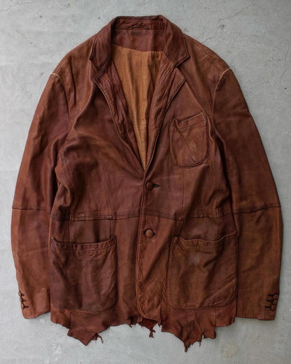 Mihara Yasuhiro AW05 Over-dyed Distressed Sheepskin Leather Jacket