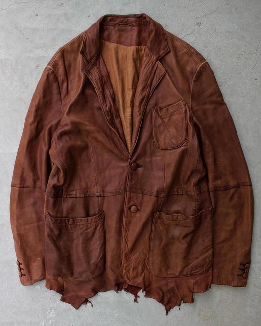 Mihara Yasuhiro AW05 Over-dyed Distressed Sheepskin Leather Jacket
