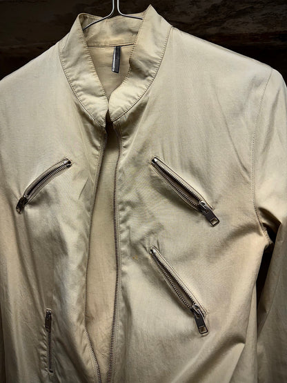 DIOR HOMME by Hedi Slimane SS07 “We Look Good Together”Beige Multi Zip Cropped Jacket detail | DRIEW GARMENTS