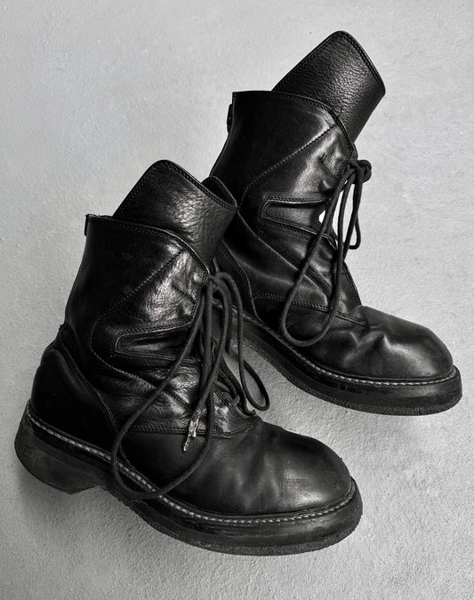 Julius_7 Early 00s Black Leather “Edge” Combat Boots