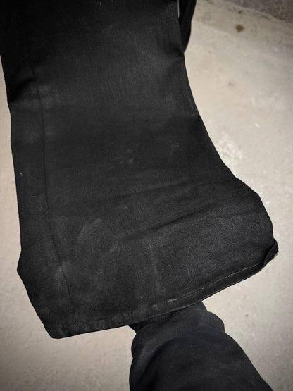 Rick Owens DRKSHDW AW21 "GETHSEMANE" 'BOLANS BOOTCUT' Waxed Flare Denim detail | DRIEW GARMENTS