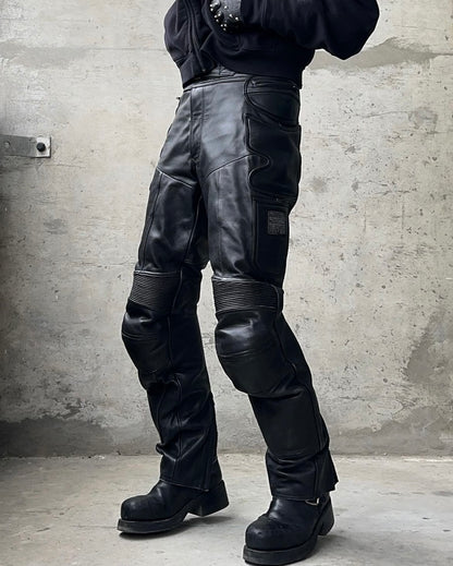 Kadoya 00s Cowhide Leather Padded Motorcycle Pants
