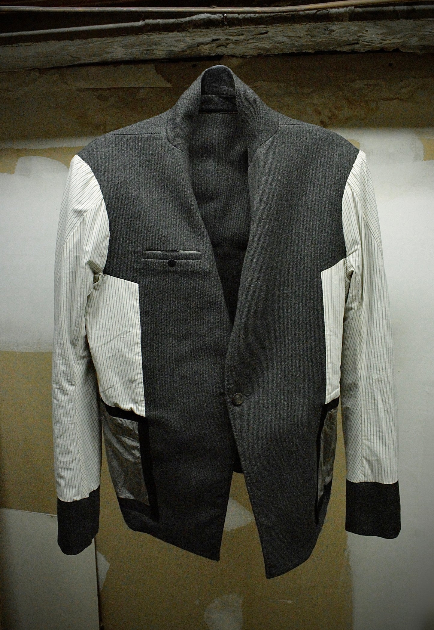 Boris Bidjan Saberi AW13-14 'SUIT2-F1115' Dark Grey Tape Seam Shawl Collar Blazer
