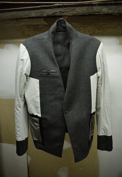 Boris Bidjan Saberi AW13-14 'SUIT2-F1115' Dark Grey Tape Seam Shawl Collar Blazer