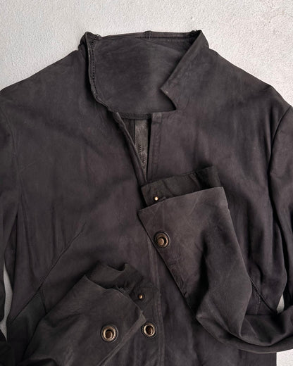 Isaac Sellam: “Experience” Early 00s Garment-dyed Hybrid Lambskin Leather Jacket