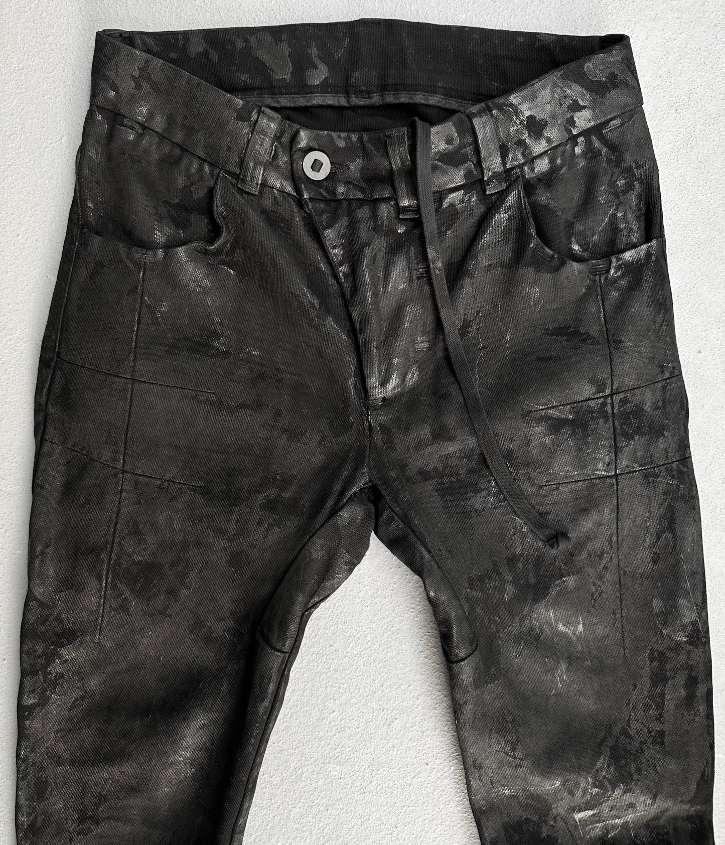 Boris Bidjan Saberi AW14-15 P13R-F162 PL ‘Black’ Object-Dyed J-cut Vinyl Coating Denim