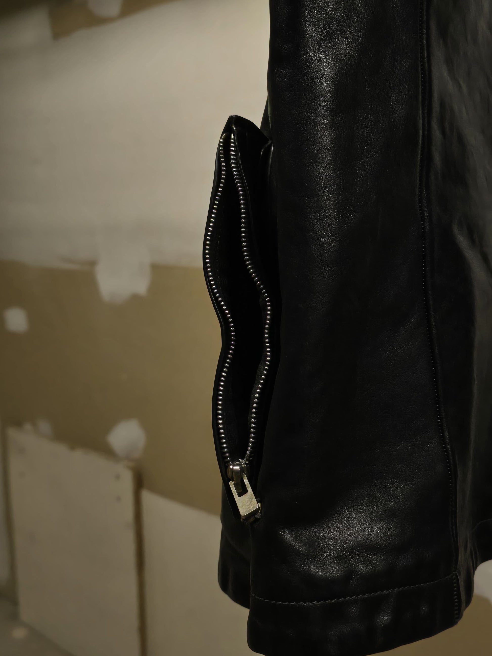 Carol Christian Poell 'LM/2599GP CORS-PTC/010' Object-dyed Lined Arthostic Titanium Elbow Horse Leath detail | DRIEW GARMENTS