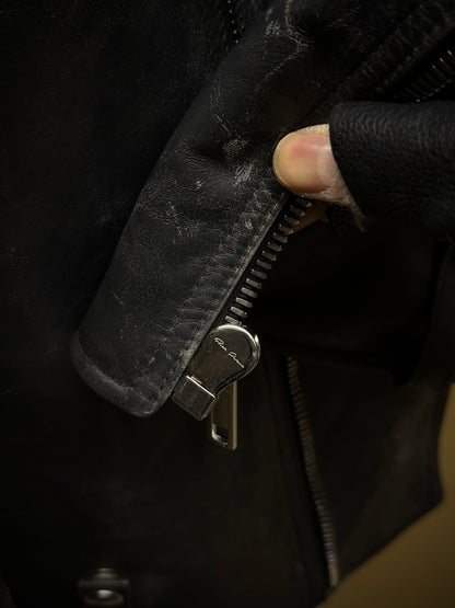 Rick Owens SS25 "HOLLYWOOD" Bauhaus Stooges Calf Leather Jacket detail | DRIEW GARMENTS