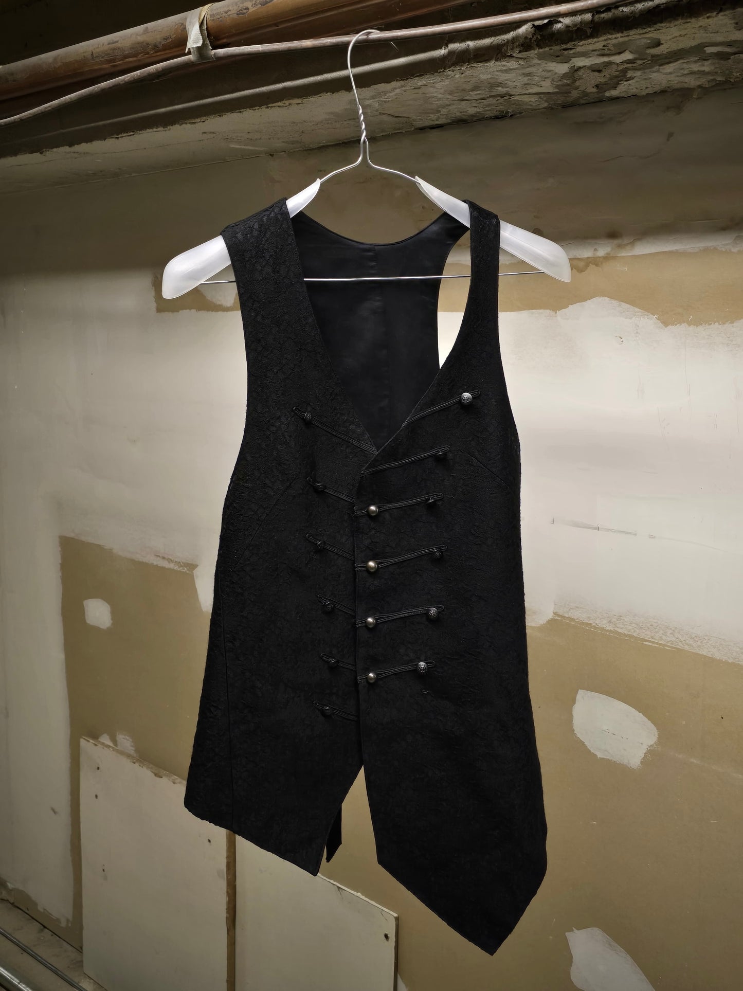 IfSixWasNine Early 00s 'NO. SLIPVEST SPIDER 0826F' Asymmetric Wool Jacquard Vest