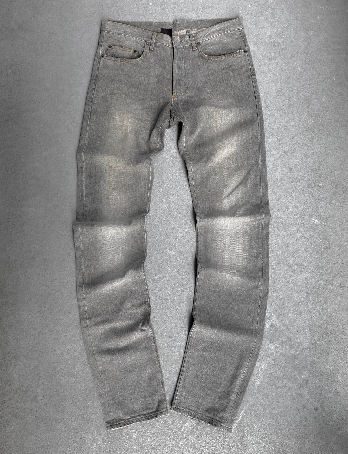 DIOR HOMME by Hedi Slimane SS06 Distressed Grey Bootcut Denim