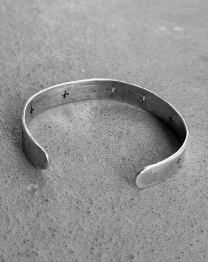 m.a+ by Maurizio Amadei 'AB15 AG' Cross Punched Silver Bracelet