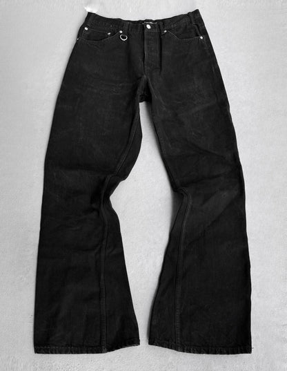 BACKBONE The Basis AW11 Washed Black Flare Denim