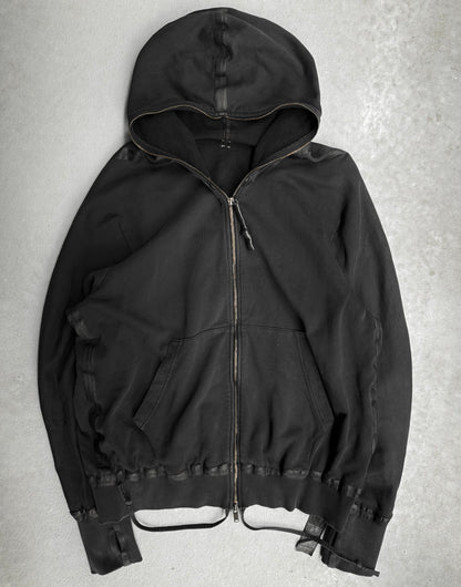 Isaac Sellam : “Experience” Rubberized Seams Cotton Zip-up Hoodie