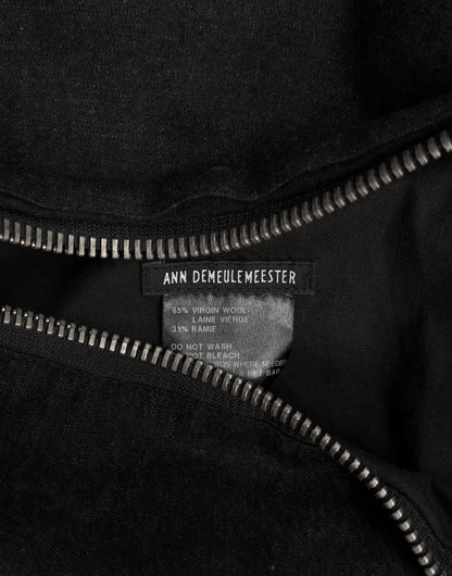 Ann Demeulemeester 2010s Skull Charm Wool Ramie Backpack