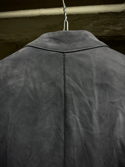 Zam Barrett SS25 Two-Toned Overlock Kangaroo ‘Faulted Shoulder 2.0’ Leather Jacket