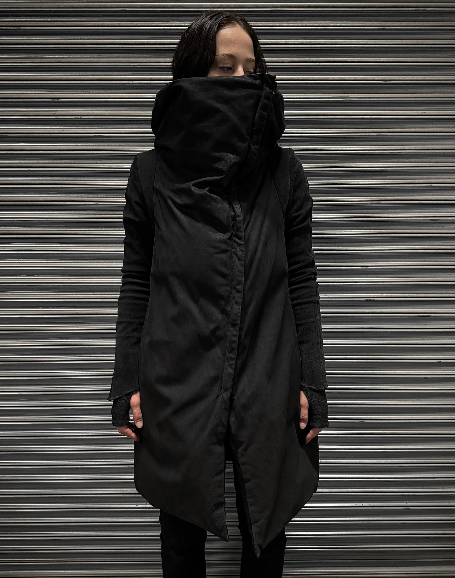 Isaac Sellam: "Experience" Overlock Calfskin Puffer Down Jacket