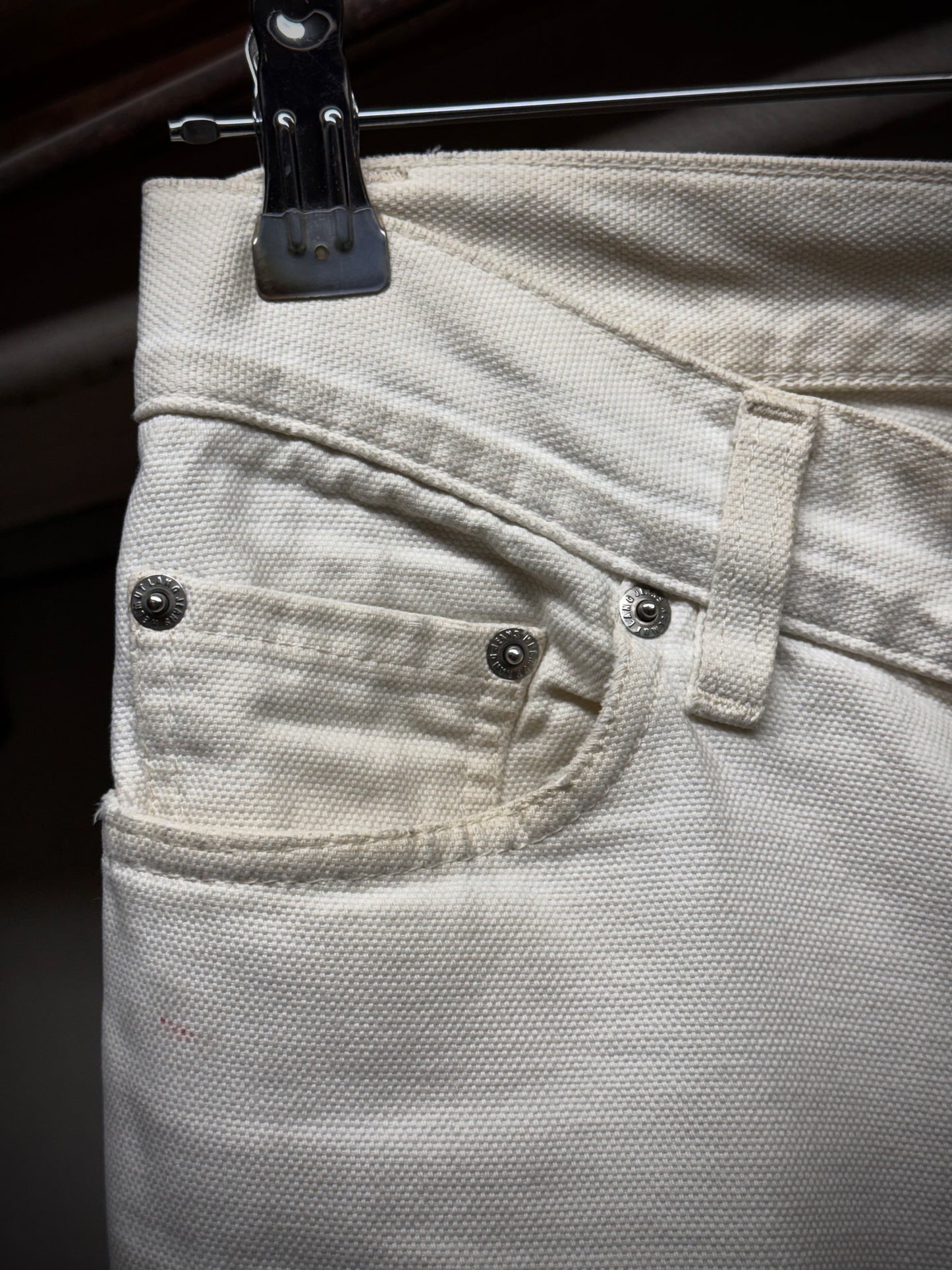 Helmut Lang 1999 Ivory Cotton Cargo Denim