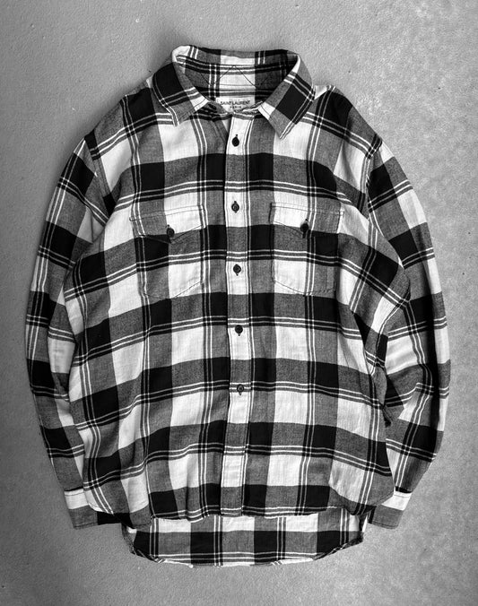 Saint Laurent Paris AW17 Plaid Flannel Button-up Shirt