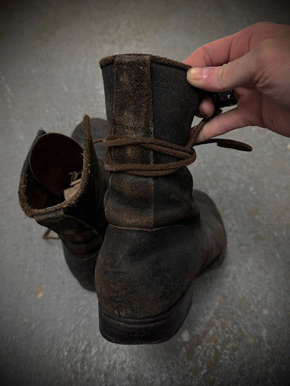 Carpe Diem Early 00s Distressed Horse Leather ‘S23M’ Lace-up Boots